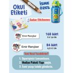 Okul Etiketi SUDAN ETKİLENMEZ, Kalem Defter Etiketi Sonik Temalı Özel Isim Yazılabilen Etiket - 252ADET - Çok Renkli