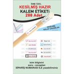 Okul Kalem Etiketi Kesilmiş Kalem Sticker Seti İsme Özel 288 Adet Çok Renkli