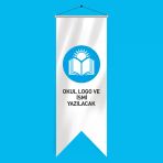Okul Logo Basklı Kırlangıç Flama 70X200 Cm