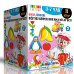 Okul Öncesi Eğitici Süper Boyama Kitap Seti 11 Kitap Enine Boyuna Eğitim