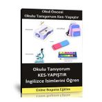 Okul Öncesi Okul Eşyalarını Tanıyorum Kes – Yapıştır Etkinlik Kitabı