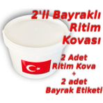 Okul Ritim Kovası ve Bayrak Etiketi Bayraklı Gösteri Kovası - 2'li Set