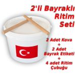 Okul Ritim Seti Bayraklı Ritim Kovası Gösteri Kovası Ritim Çubuğu - 2 Takım