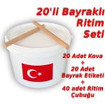 Okul Ritim Seti Bayraklı Ritim Kovası Gösteri Kovası Ritim Çubuğu - 20 Takım