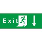 Okularenkkat Exit Aşağı Ok Uyarı Levhası 25 cm x 35 cm