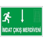 Okularenkkat Imdat Çıkış Merdiveni Aşağı Ok Uyarı Levhası