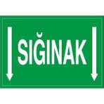 Okularenkkat Sığınak Aşağı Ok Uyarı Levhası 12 cm x 28 cm