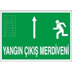 Okularenkkat Yangın Çıkış Merdiveni Yukarı Ok Uyarı Levhası