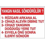 Okularenkkat Yangın Nasıl Söndürülür Uyarı Levhası 12 cm x 28 cm