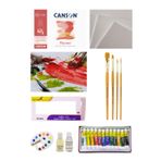 okulima Canson Figueras 19x25cm Blok 290gr 10 Yp Gold Taklon Short Fırça Fanart 12x12 Yağlı Boya Seti