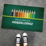 Okulumuza Hosgeldiniz Tasarim Kapi Onu Ve Ev Ici Paspas 45X75 Cm
