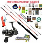Okuma 8000 Acuador Kendo 165Cm 100-250Gr Profesyonel Tatlı Su Tekne Ve Bot Olta Takımı Seti