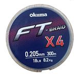 Okuma FT-Braided X4 Line 300 m 0.16 mm Grey Örgü İp Misina