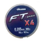 Okuma FT-Braided X4 Line 300 m 0.20 mm Grey Örgü İp Misina