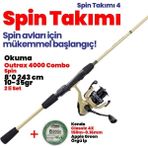 Okuma Outrax 4000 Combo Spin 8'0 243cm 10-35gr Makine Kamış İp Misina Set