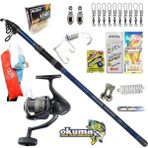 Okuma Revenger Rv-65 Kendo Blue Bass 420CM 100-250GR Profesyonel Surf Kıyı Olta Takımı Seti