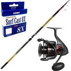 Okuma Savant Surf 420 cm 4 Parça Surf Kamışı + Okuma Ceymar C-8000A Dark Grey 7+1BB Olta Makinesi Yüksek Kalite Hazır Olta Seti