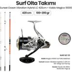 Okuma Sunset Ocean Vibration Hybrid Lc 420 cm Surf Kamışı - Kaido Magico 10000 Surf Set 35
