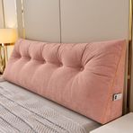 Okuma Yastığı Minderi Büyük Üçgen Koltuk Desteği Okuma, Rahatlamak için Bel Yastığı TV İzleme Bej 60 * 50 * 20 cm