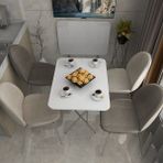 Okuyanlar 60 x 80 cm Root Katlanır Katlanabilir Yemek Çalışma Bahçe Balkon Masası (Beyaz)