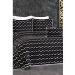 Okyanus Çift Kişilik Yatak Örtüsü 250X260 Siyah Beyaz