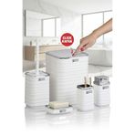 Okyanus Home Beyaz Krom Dalgalı Desenli Kare 5'li Banyo Seti