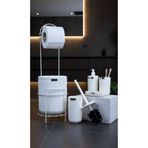 Okyanus Home Kırık Beyaz Yuvarlak Linea Due Standlı Wc Kağıtlık ve 6 Parça Banyo Seti