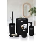 Okyanus Home Linea Siyah Çizgili Yuvarlak Banyo Seti