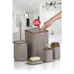 Okyanus Home Luna Vizon Ahşap Desenli Kare 5'li Banyo Seti