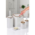 Okyanus Home Mina Due Beyaz Çizgili Kare 5'li Banyo Seti