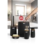 Okyanus Home Nida Siyah Ahşap Desenli Eko 5'li Banyo Seti
