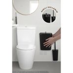 Okyanus Home Safir Yapışkanlı Wc Fırçalık ve Çöp Kovası Seti Siyah 2'li Banyo Seti