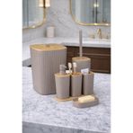 Okyanus Home Yapışkanlı Gerçek Bambu Vizon 6'lı Safir Banyo Seti