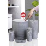 Okyanus Home Yuvarlak Mermer Desenli 5'li Banyo Seti
