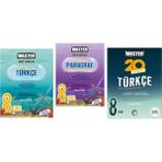 Okyanus Yayınları 8. Sınıf Master Türkçe Soru Bankası - Master Paragraf Soru Bankası - Master 20 Türkçe Denemesi 3'lü Set