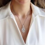 Okyanusun Kalbi Baget Sky Diamond Gümüş Kolye