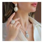 Okyanusun Kalbi Damla Sky Diamond Gümüş Set
