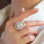 Okyanusun Kalbi Damla Sky Diamond Gümüş Yüzük