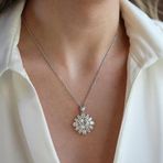 Okyanusun Kalbi Sky Diamond Gümüş Kolye