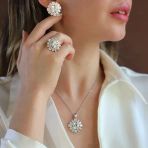 Okyanusun Kalbi Sky Diamond Gümüş Set