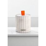 olailon Amber Kokulu Beton Mum | Gri Renk | Turuncu Kurdele Detaylı | Modern Dekoratif Tasarım
