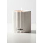 olailon Vanilya & Gül Aromalı Dekoratif Beton Mum – Modern ve Şık Tasarım - Beyaz