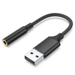 Olakin USB 3,5 mm jak ses adaptörü, TRRS soketi (ses ve mikrofon) USB ses kartı, dizüstü bilgisayar, PS4, kulaklık, mikrofon, dizüstü bilgisayar, bilgisayar, Windows, Mac, Linux ile uyumlu