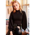 Olalook BLZ-19000708 Siyah Kadın Bluz