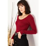 Olalook BLZ-19000722 Bordo Kadın Bluz