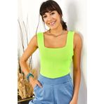 Olalook BLZ-19000853 Neon Sarı Kadın Bluz