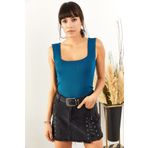 Olalook BLZ-19000853 Petrol Mavisi Kadın Bluz