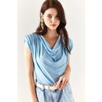Olalook BLZ-19002217 Bebe Mavi Kadın Bluz