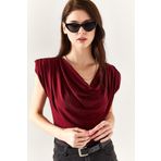 Olalook BLZ-19002217 Bordo Kadın Bluz
