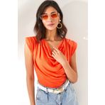 Olalook BLZ-19002217 Turuncu Kadın Bluz